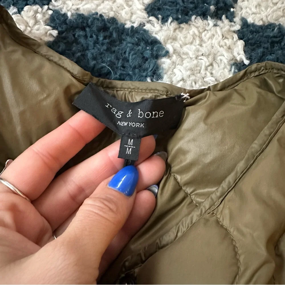 rag & bone Olive Quilted Belted Puffer Jacket - Picture 7 of 10